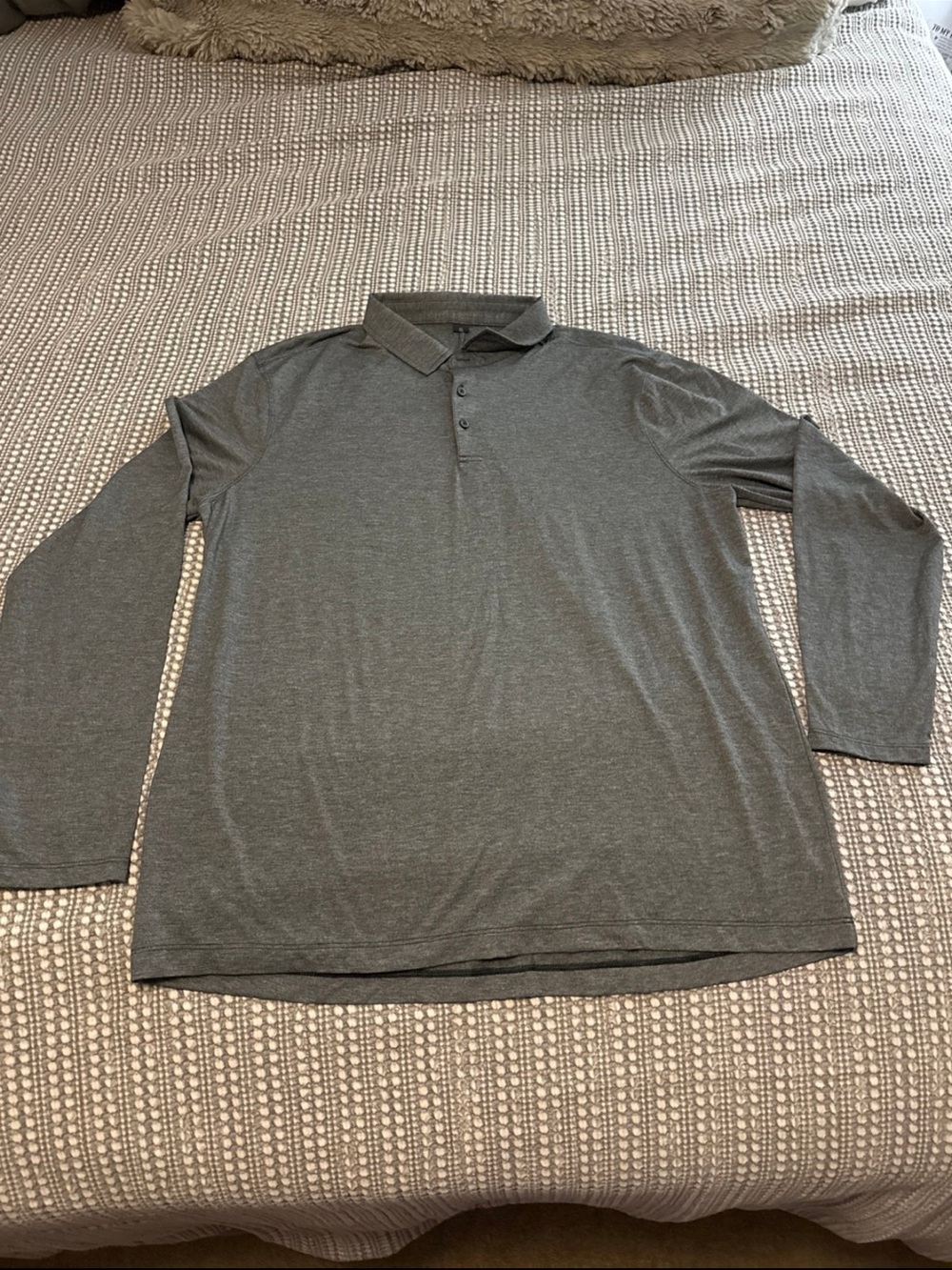 Lululemon Evolution Long-Sleeve Polo Shirt men’s size XXL, grey